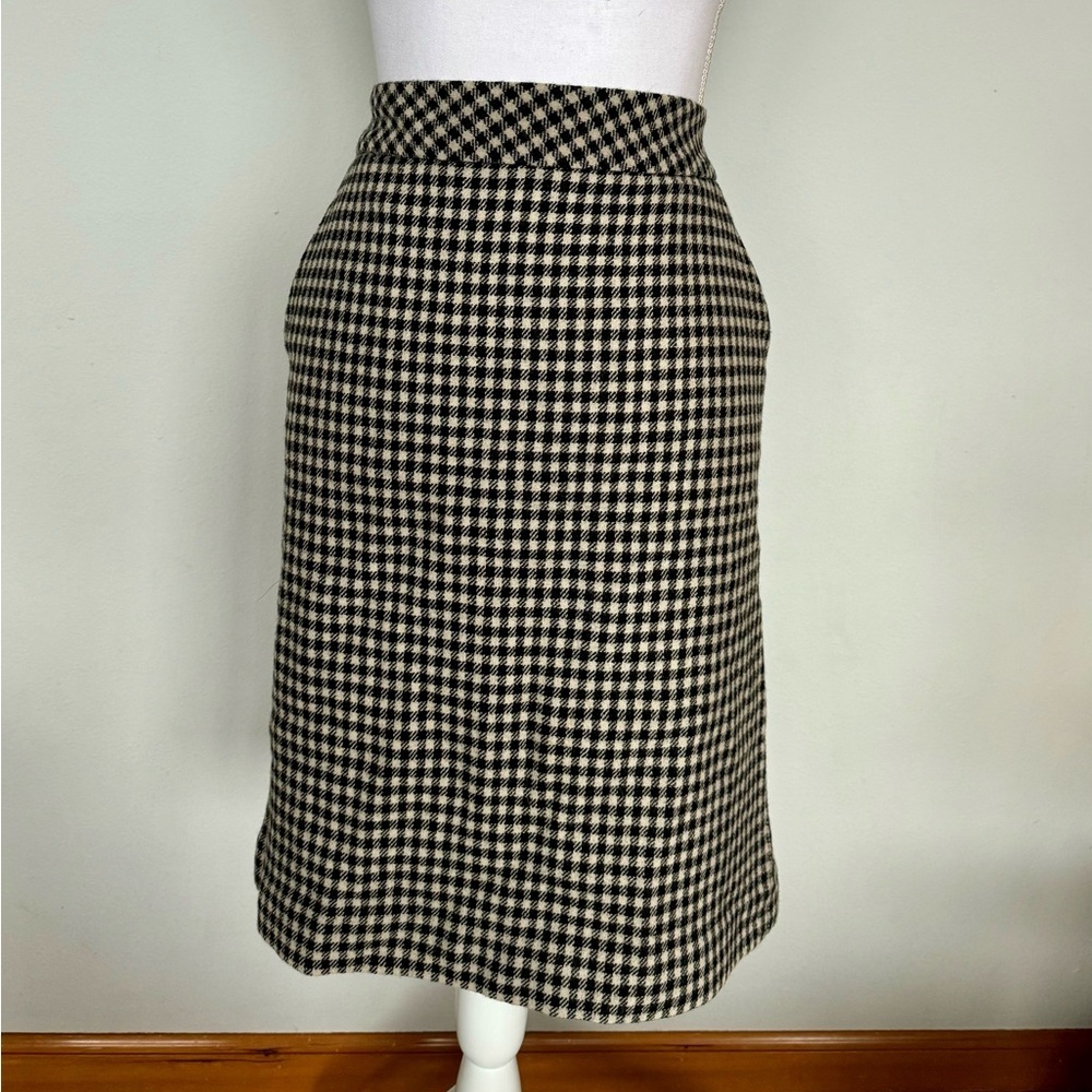 Eddie Bauer Wool Pencil Skirt | EUC | Business Casual | Pockets | Cream/Black